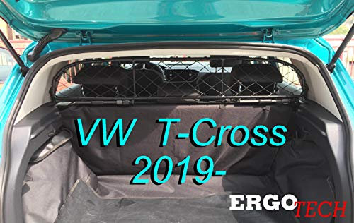 ERGOTECH Trennnetz Trenngitter Hundegitter für Volkswagen T-Cross, RDA65-HXXS16, für Hunde und Gepäck. Sicher, komfortabel für Ihren Hund, garantiert!
