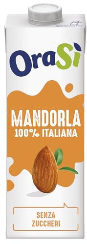OraSì Bevanda di mandorla zero zuccheri, 1 litro - Alternativa vegetale al latte con mandorle italiane - Senza lattosio e glutine - Naturale e leggera - Per dieta vegana, ricette dolci e salate