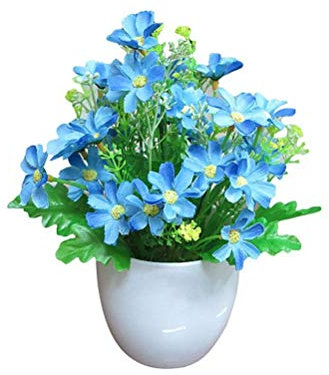SuperglockT Kunstblumen im Topf Kunstliche Orchidee Seidenblumen Kunstbonsai Baum Kunstbaum Mini Kunstpflanzen Zimmerpflanzen Hochzeit Deko (Blau)
