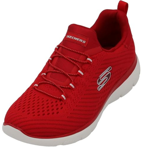 Skechers Women's Summits Fast Attraction Trainers,Red Mesh White Trim,3 UK