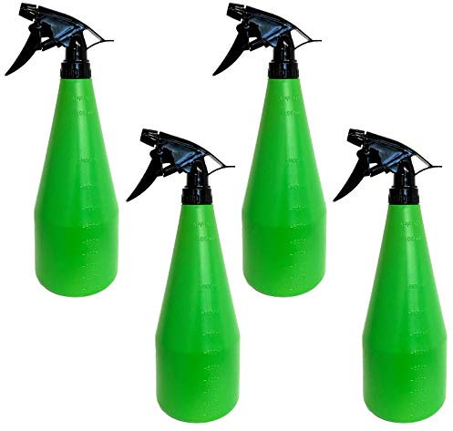 HAC24 4er Set Pflanzen Sprühflasche 1 Liter Pflanzensprüher Kunststoff Handsprüher Grün Desinfektionssprüher Zerstäuber