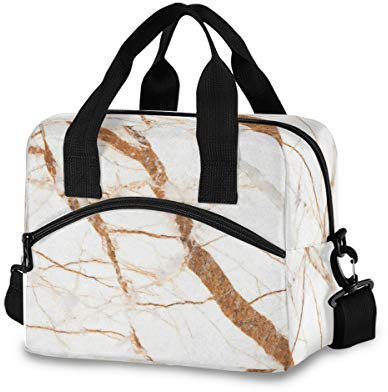 MONTOJ wiederverwendbare Thermo-Kühltasche, rote Spinne, Marmor, Lunch-Behälter für Damen und Herren, Arbeit, Picknick