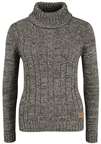 OXMO OXPhilipa Damen Rollkragenpullover Pullover mit Rollkragen 100% Baumwolle Regular fit, Größe:L, Farbe:Dark Grey (792890)