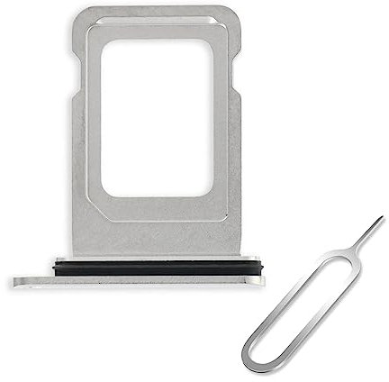 Cemobile SIM-Karten-Einschub Halter mit wasserdichtem Gummidichtungsring für iPhone 11 + SIM-Kartenfach Offener Auswurfstift (Silber)