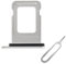 Cemobile SIM-Karten-Einschub Halter mit wasserdichtem Gummidichtungsring für iPhone 11 + SIM-Kartenfach Offener Auswurfstift (Silber)