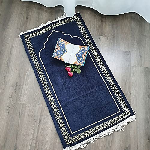 Gepolsterter Gebetsteppich in maximaler Dicke, Gelenkschonend (Dunkelblau)