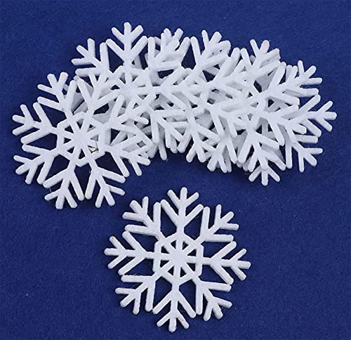 YYCRAFT 30 Filz-Schneeflocken für Weihnachtsdekorationen, Ornamente, 5,1 cm, Weiß