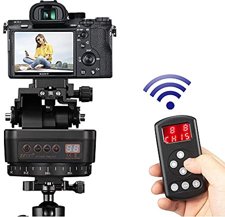 Mcoplus YT-1000 Remote Control Pan Tilt Head, Wireless Automatic Motorized Rotating Panoramic Head for Smartphones/DSLR Cameras/Action Cameras (Limited Weight Under 1kg)