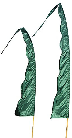 DEKOVALENZ Banderas de Bali Tela Wave con Punta en Forma de Corazón, Longitudes, Longitud:5 Meter, Color:Verde Oscuro