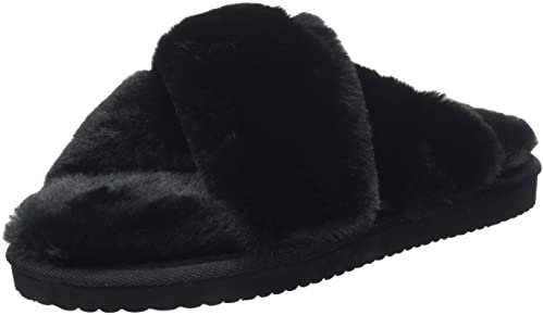 flip*flop Damen crossfur 2 Hausschuh, Black, 40 EU