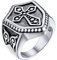 PROSTEEL Tempelritter Siegelring für Männer Edelstahl Herren Ritter Schild Ring Größe 64 Modeschmuck Accessoire für Halloween