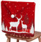 Chickwin Stuhlhussen Weihnachten 2/4/6/8er Set, Rot Weihnachts Themen Stuhl-Rückenabdeckung Weiß Weihnachtsstuhlbezüge Stuhl Bezüge für Weihnachten Deko, Zuhause, Küche (Roter Elch,6 er Set)