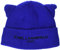 KARL LAGERFELD Damen Soft Cat Ear Pom Beanie-Mütze, Blau, Einheitsgröße