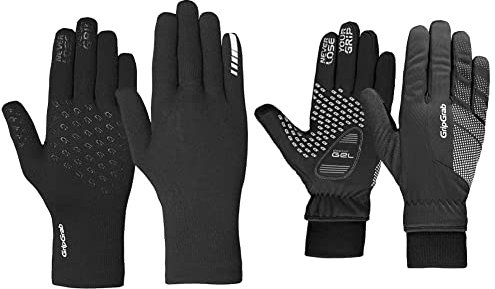 GripGrab wasserdichte Gestrickte Fahrradhandschuhe rutschfeste Winddichte Thermo Radsport Regenschutz Strickhandschuhe & Unisex Ride Winter-Fahrradhandschuhe, Schwarz, M