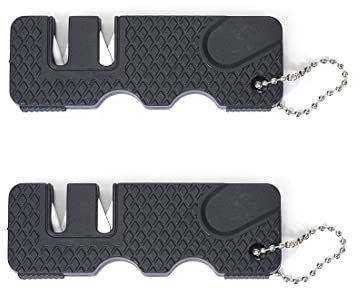 Tomedeks 2 pezzi affilacoltelli ceramica,affilacoltelli in,affila coltelli da cucina,Pratica, compatta e leggera, ideale per uso esterno, per affilatura grossolana e fine