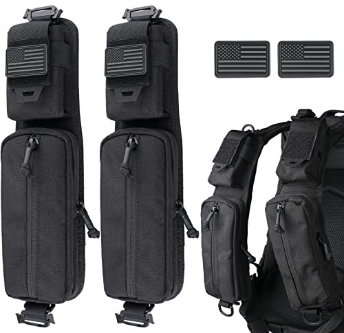WYNEX MOLLE-Zubehörtasche mit Zwei Versionen, Rucksackgurt, Tasche, Schultergurt, MOLLE-Befestigung, taktisches Zubehör, Reißverschlusstasche, zusätzlicher Handyhalter für Kompassflasche