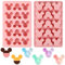 LIYDE Gummimaus-Formen, Silikon Gießformen Backformen, 15 Mulden, antihaftbeschichtet, Mauskopf, Silikonformen für Eiswürfel, DIY, Gummies, Schokolade, Süßigkeiten