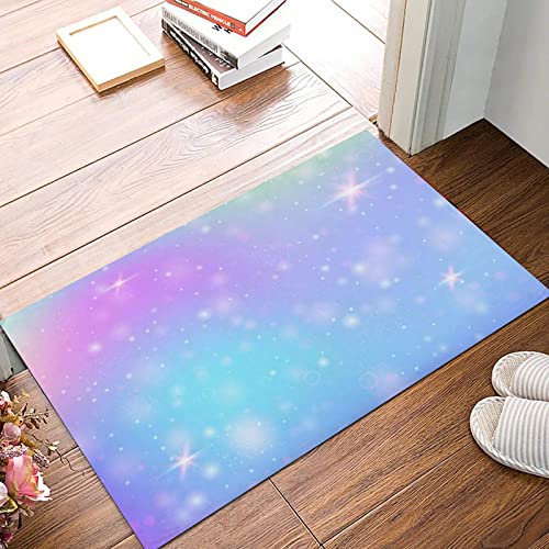 Weich Badezimmerteppich 50x80 cm,Farbverlauf Einhorn Regenbogen schillernd Fantasy Multicolor Universum abstrak,Rutschfest waschbar Badematte, Badteppich Mikrofaser Saugfähig Badvorleger Duschvorleger