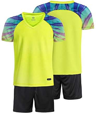 besbomig Jungen Fussball Uniform Trikots Set Kind Team Ausbildung Wettbewerb Sportbekleidung - Kurze Ärmel T-Shirt & Shorts Soccer Uniforms Trainingsanzug für Basketball Sport