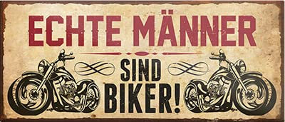 Magnet ''Echte Männer sind Biker'' 9,3x4cm Geschenk Lustige Sprüche Feier Vintage Retro Geburtstag Deko Party Überraschung Fan Mechaniker Auto Motorrad Werkstatt