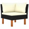 Homgoday Ecksessel aus Polyrattan und Eukalyptus-Massiv, Schlafsofa Wohnzimmer Sofa Modernes Ecksofa Schwarz