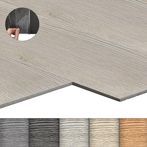 LZQ - Pavimento in PVC autoadesivo con effetto legno, 18 piastrelle in vinile, 2,51 m², per pavimenti in piastrelle, resistenti all'usura, impermeabili, per soggiorno e cucina, rovere bianco