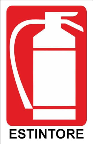 M-ITALY CARTELLO SEGNALETICO - ESTINTORE mod. 2 - Adesivo Extra Resistente, Pannello in Forex, Pannello In Alluminio (15x10, Adesivo)