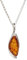 Artisana-Schmuck Bernstein Anhänger, eleganter kleiner Anhänger (ohne Kette), gefasst in 925/000 Sterling Silber rhodiniert und Bernstein