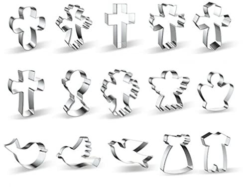 15 Stück für Kreuz Ausstecher Set Fancy für Kreuzformen Edelstahl Ausstechformen für die Herstellung von Fondant und Edelstahl Ausstechformen Set
