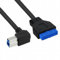 CY Kabel 90 Grad links gewinkelt USB 3.0 B Typ Stecker auf 3.0 Motherboard 19-poliger Header 50 cm