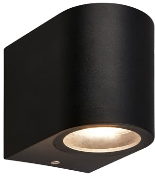 TELEFUNKEN - Wandleuchte Aussen mit Spritzwasserschutz, GU10 Fassung, max. 3 Watt, Aussenlampe, Wandlampe, Strahler, Außenbeleuchtung, Außenleuchte, Außenwandleuchte, 8x7x9 cm, Schwarz