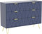 GOOBUY Kommode mit Schubladen, Aufbewahrungsschrank mit 6 Schubladen, TV Schrank, Sideboard, Beistellschrank, Schubladenschrank für für Wohnzimmer, Schlafzimmer, Flur 100 x 34 x 73 cm, dunkel blau