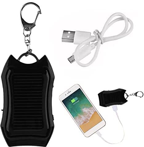 1 Pc Solar Powers Bank Keychain - KeyRing Solar Powers Bank, Solar Charger Keychain | Mini Keychain Powers Bank Powers Bank with LED Torch, Mobile Phone Solar Powers Banks for Outdoor Camping Hiking