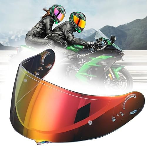 Ufgwhirl Helmvisier, Motorrad Helm Linsen Visier Ersatz für GT-AIR GT-AIR2 Motorrad Windschutzscheibe Helmglas,Klare REVO-Sicherheitsgläser mit Antibeschlag-Nietenschnalle(Color:B,Size:)
