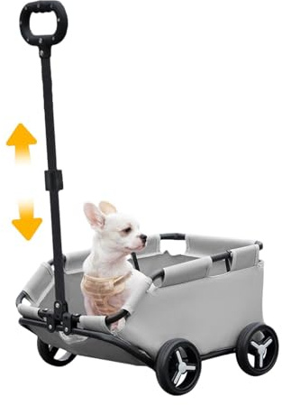 Hundebuggy – Rollende Katzentragetasche, Haustierwagen, mehrere Katzen, Haustier-Kinderwagen, leicht, zusammenklappbar, 4 , Hundewagen für Welpen, kleine Hunde, Katzen