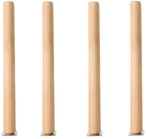 YSPZDQ Pied de Table Bois Lot de 4, Pieds de Meuble Bois Inclinés/Droits, Pied de Bureau, Pieds de Meuble de Salle de Bain pour Fauteuil, Table de Nuit, Armoire, Meuble TV(Vertical,50cm)