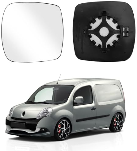 Cristal de Espejo Reemplazar para Renault Kangoo II 2007-2012, Retrovisor Exterior Ajustable Adecuado Lente de Marcha Atrá, Espejo Retrovisor Calefactable (Lzquierd)