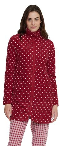 Noidinotte - Vestaglia donna petit coeur in pile con zip - XS Bordeaux
