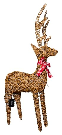 Samuel ALEXANDER 1.15m Battery Operated Light up Brown Christmas Reindeer with 120 Warm White LEDs