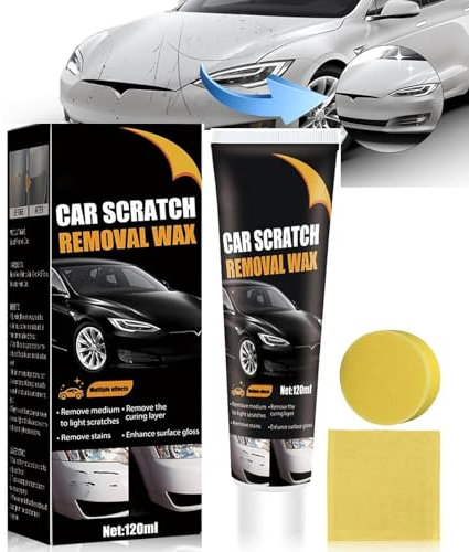 Scratch Repair Wax For Car,Car Scratch Repair Paste Polishing Wax,Professional Car Scratch Repair Agent,Car Scratch Removal Kit,Premium Car Scratch Remover Kit with Wipe & Sponge for Deep Scratches