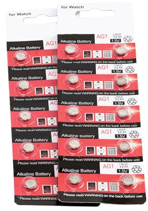 Lot de 20 piles bouton AG1/LR621 - Longue durée de vie - 1,5 V - Pour montres et petits appareils électroniques