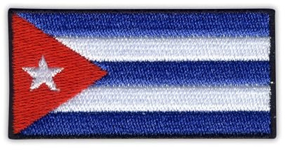Patchion Bandera De Cuba - 2.5 - Gancho Y Anilla Negros - Parche/Insignia/Emblema Bordado