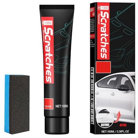 100ml Pasta Reparadora ArañAzos Coche Con Esponja, EliminacióN ArañAzos Esmalte Coche, Nanolimpiador Para El Coche, FáCil ReparacióN ArañAzos Pintura, Manchas De Agua, Motocicleta Y Coche Universal