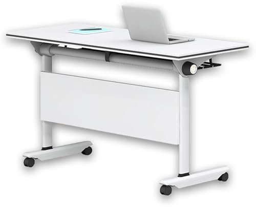 JXYQ Vielseitiger Konferenztisch, klappbare Konferenzraumtische mit Rollen, moderner rechteckiger Schreibtisch für Führungskräfte, Mobile Schulungstische, für Klassenzimmer, Büros, 55 x 24 x 30 Zoll