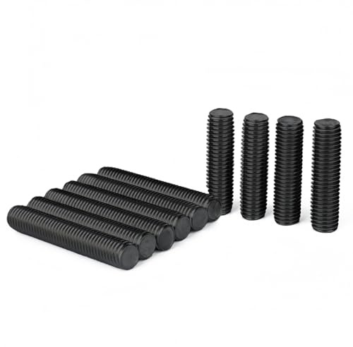 Drenky Profi-Gewindestab M8x50mm 10 Stück Korrosionsbeständige Gewindestäbe Edelstahl (A2 V2A) nach DIN976 Gewindestangen Schwarz für Möbelbau, Maschinenmontage, Bauarbeiten und Heimwerkerarbeiten