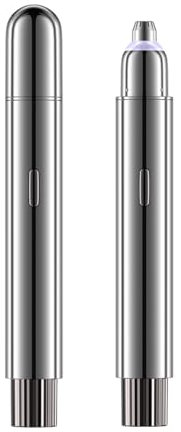 Augenbrauen trimmer Damen, hochwertiger elektrischer Augenbrauenrasierer, umfassende Augenbrauenpflege mit einem Klick, LED-Beleuchtung, geräuschloses Design, lange Akkulaufzeit (silver-1)