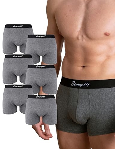 Benonetti Herren Boxershorts 6er Pack aus Baumwolle – hochwertige Stoffqualität, weiche Nähte, elastischer Komfortbund, atmungsaktiv & dauerhaft formstabil für jeden Tag