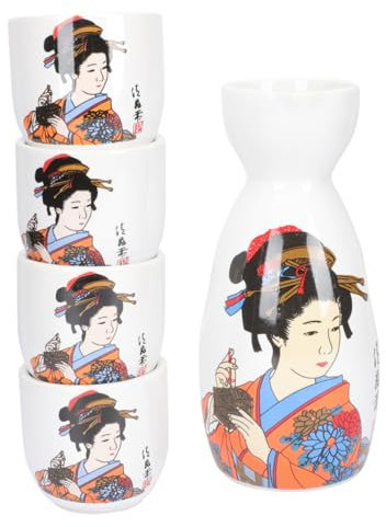 OKUMEYR 1 Set Tazze da Sake Kit per Sake con Contenitore per Decorare Tavola e Vino