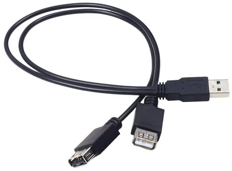 WHKM Cable adaptador divisor USB de 40 cm, adaptador de doble puerto, cable flexible para oficina, uso doméstico, macho a doble hembra, cable USB para teclado