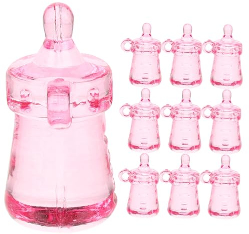 VILLFUL 30 Stück Teiliges Mini Babyflaschen Transparentem Kunststoff Leichte Babyflaschenanhänger für Babyparty Deko Realistische Miniatur Milchflaschen für Mädchen Jungen